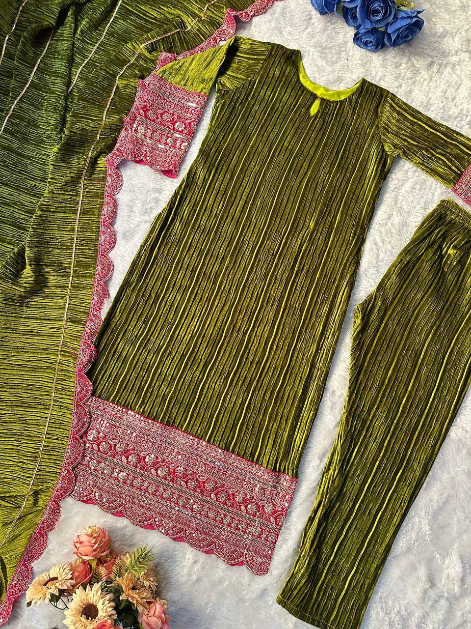 Editorial Jewel-Tone Plush Silk Ensemble